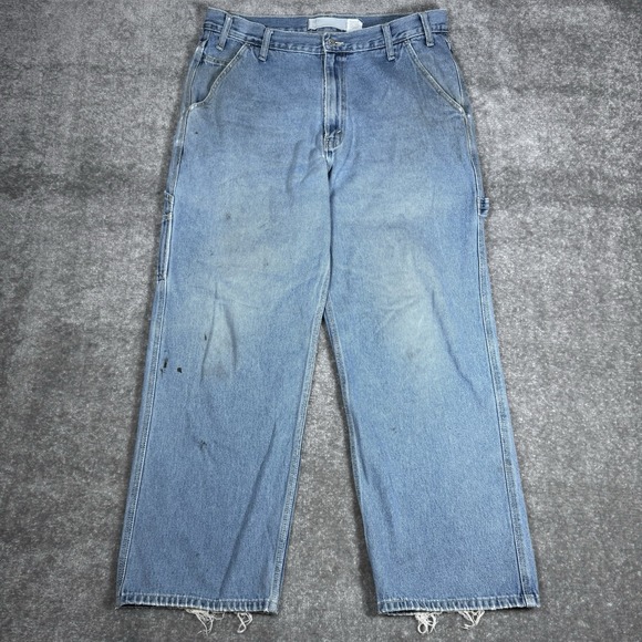 Vintage Levi's Jeans Mens 36x29 Blue Baggy Carpenter Grunge Distressed Hong Kong - Picture 1 of 10